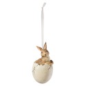 Clayre & Eef Pendant Ø 5x11 cm Brown Plastic Oval Rabbit