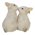 Clayre & Eef Figur Kaninchen 10x6x10 cm Beige Polyresin Kaninchen