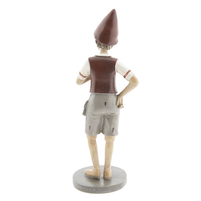 Clayre & Eef Statuetta Pinocchio 30 cm Grigio Rosso Poliresina