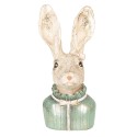 Clayre & Eef Statuetta Coniglio 17 cm Beige Verde Poliresina