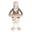 Clayre & Eef Figur Kaninchen 30 cm Weiß Schwarz Polyresin