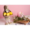 Clayre & Eef Figur Kaninchen 30 cm Weiß Schwarz Polyresin