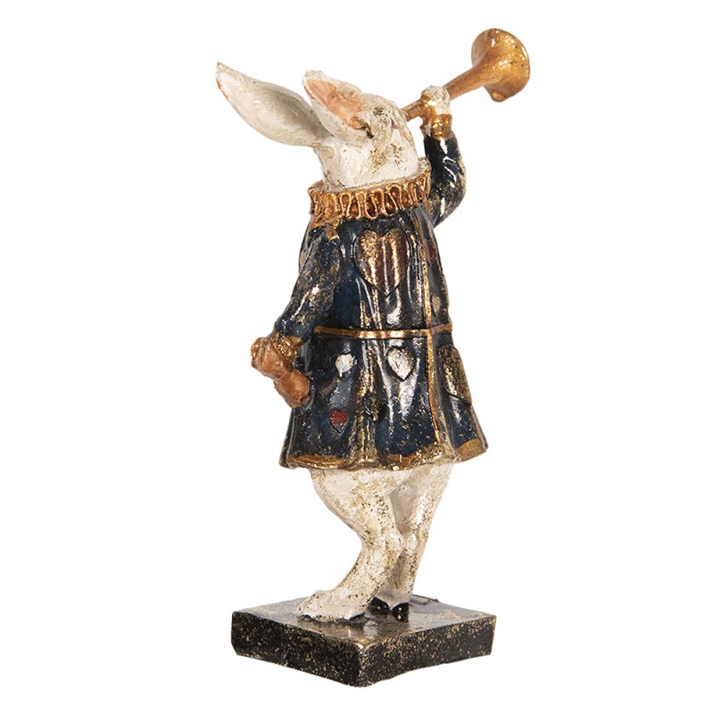 Clayre & Eef Figurine Lapin 8x4x12 cm Noir Blanc Polyrésine