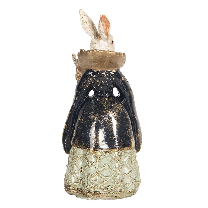 Clayre & Eef Statuetta Coniglio 5x4x11 cm Beige Blu  Poliresina