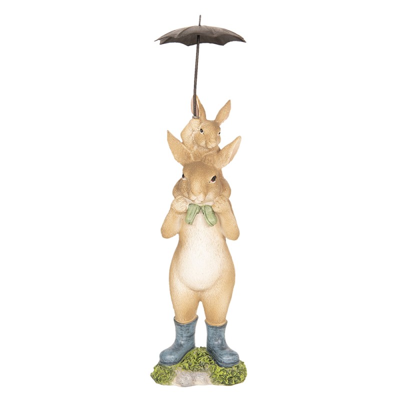 Clayre & Eef Figur Kaninchen 8x7x25 cm Braun Polyresin