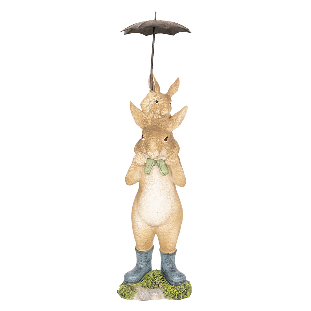 Clayre & Eef Beeld Konijn 8x7x25 cm Bruin Kunststof afbeelding 1
