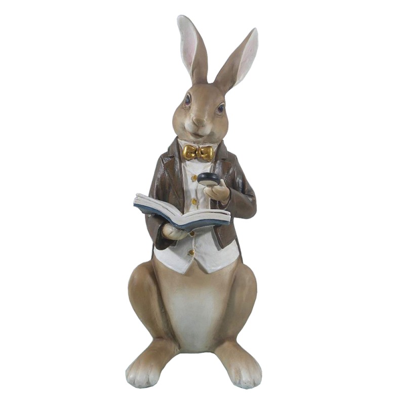Clayre & Eef Figurine Lapin 15x13x40 cm Beige Marron Polyrésine
