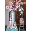 Clayre & Eef Statuetta Coniglio 15x13x40 cm Beige Marrone  Poliresina