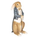 Clayre & Eef Statuetta Coniglio 16x13x32 cm Marrone Blu  Poliresina