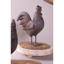 Clayre & Eef Beeld Haan 19x9x24 cm Grijs Bruin Polyresin