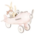 Clayre & Eef Figurine Rabbit 25x17x18 cm Pink Polyresin