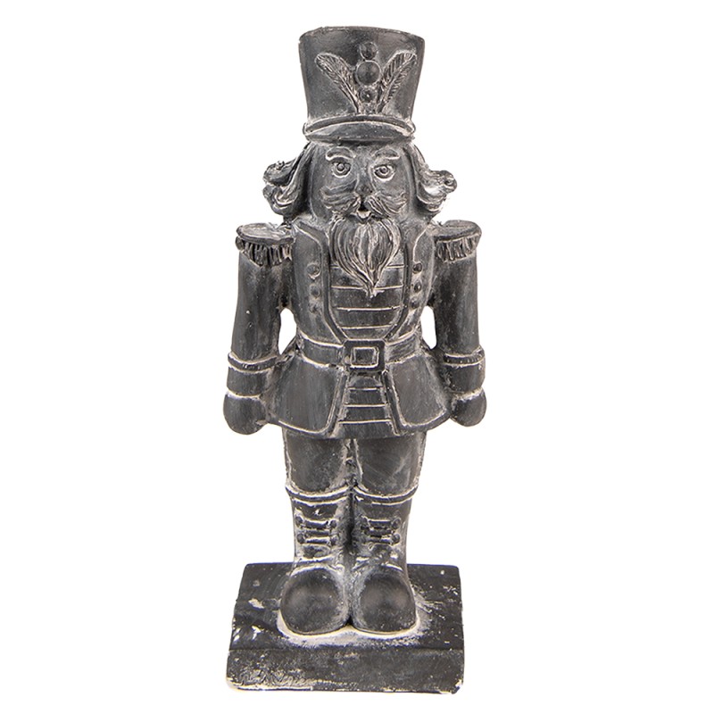 Clayre & Eef Figurine Nutcracker 16 cm Grey Polyresin