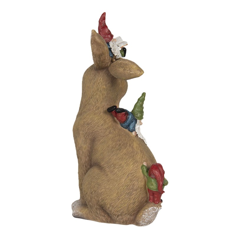 Clayre & Eef Figurine Lapin 18x11x30 cm Marron Polyrésine
