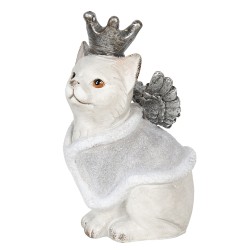 Clayre & Eef Figurine Chat 17x15x28 cm Gris Polyrésine