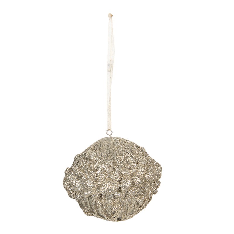 Clayre & Eef Boule de Noël Ø 8 cm Couleur or Plastique