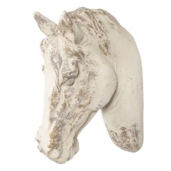 Clayre & Eef Wanddekoration Pferd 32x16x45 cm Weiß Kunststoff