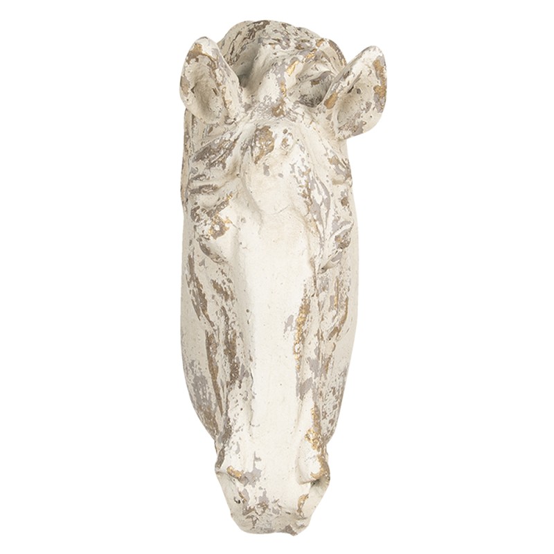 Clayre & Eef Decorazione murale  Cavallo 32x16x45 cm Bianco Plastica