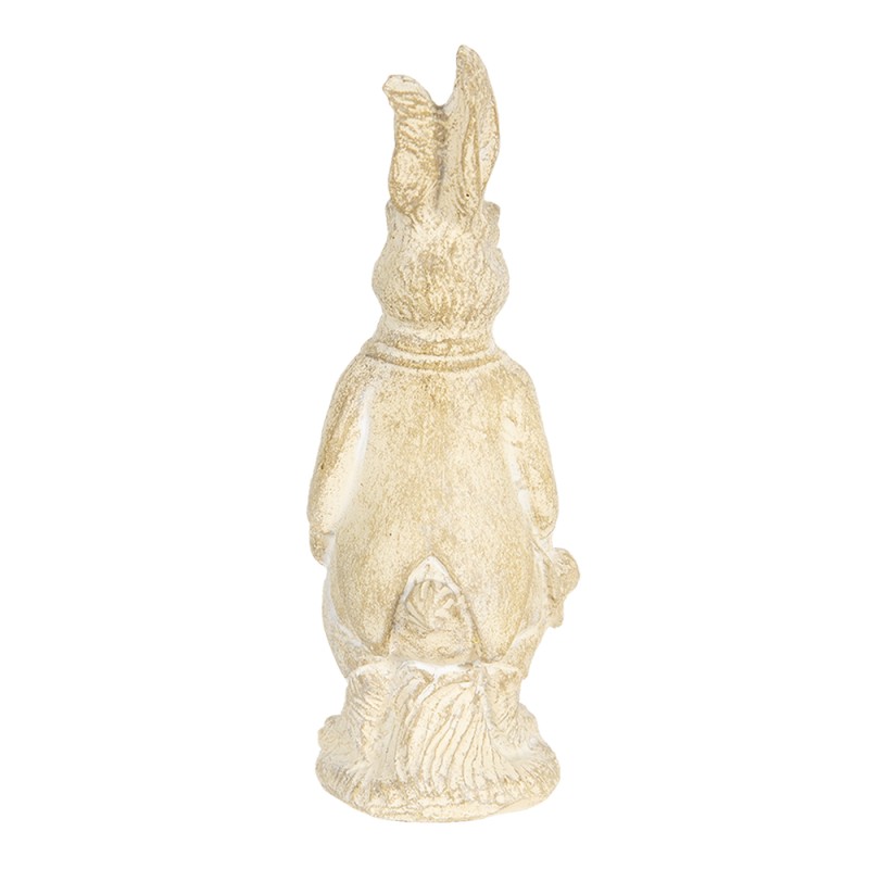 Clayre & Eef Statuetta Coniglio 11 cm Bianco Poliresina
