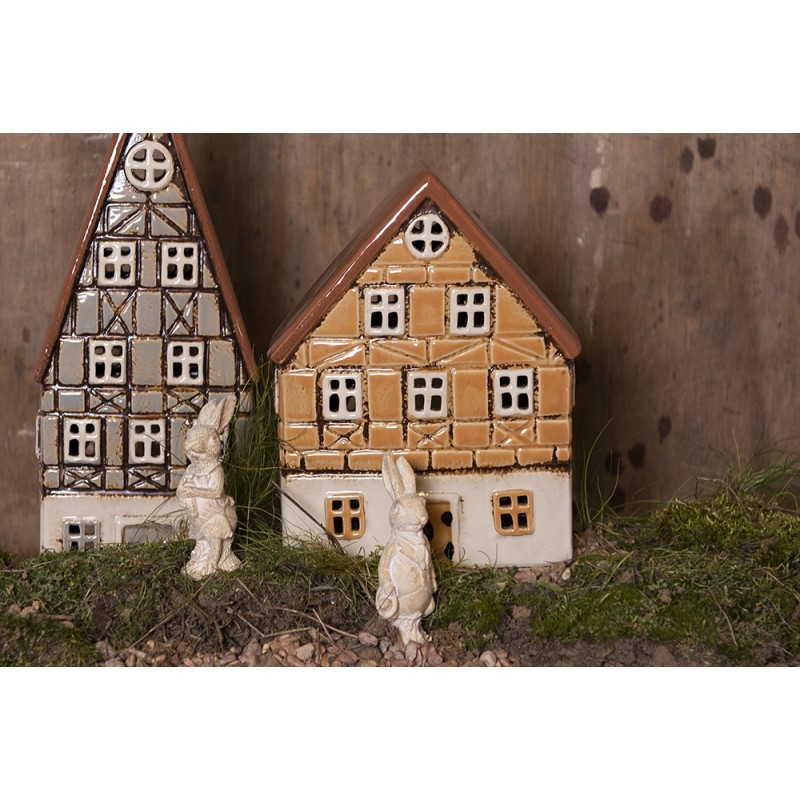 Clayre & Eef Figur Kaninchen 11 cm Weiß Polyresin