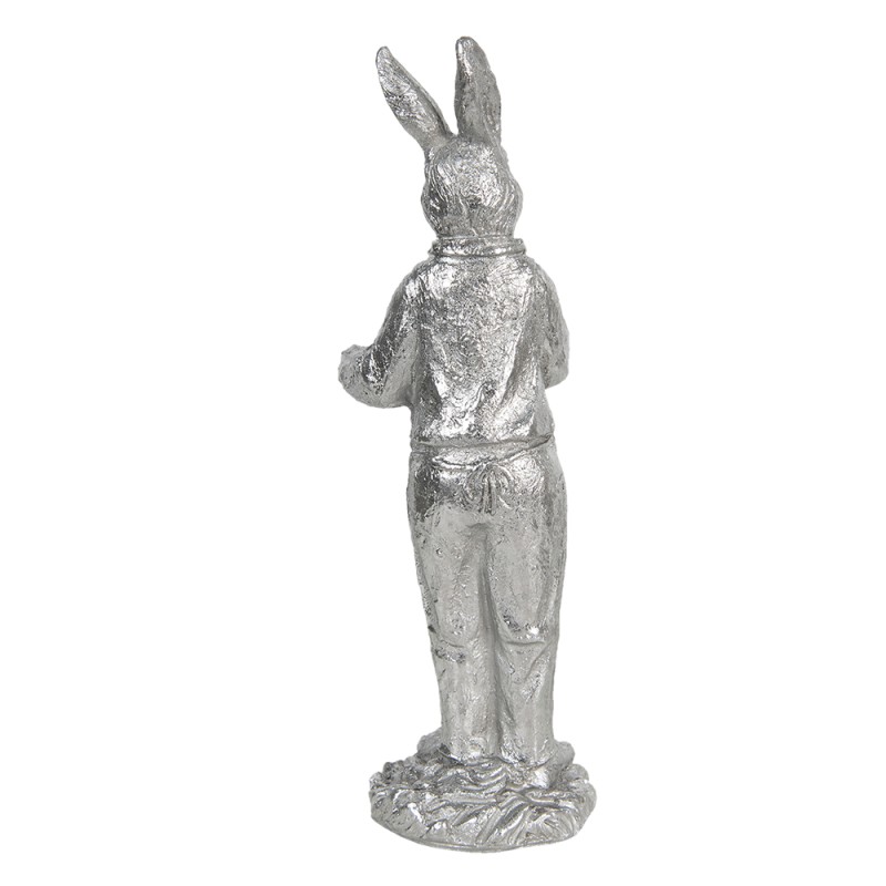 Clayre & Eef Figurine Lapin 33 cm Couleur argent Polyrésine