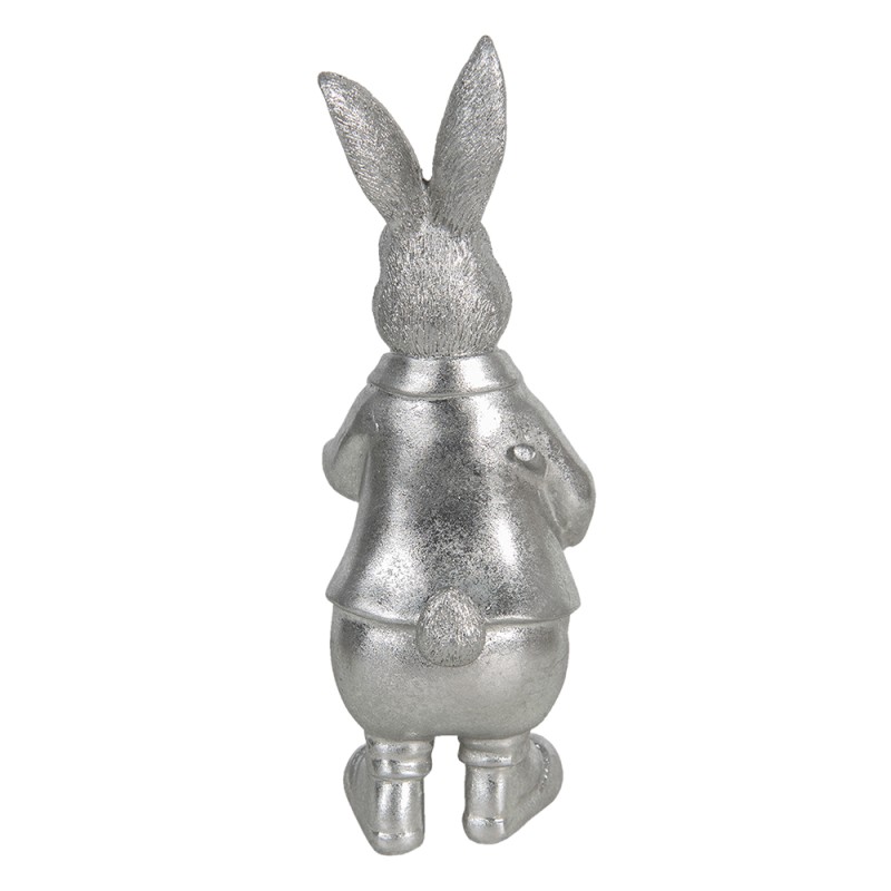 Clayre & Eef Statuetta Coniglio 22 cm Color argento Poliresina