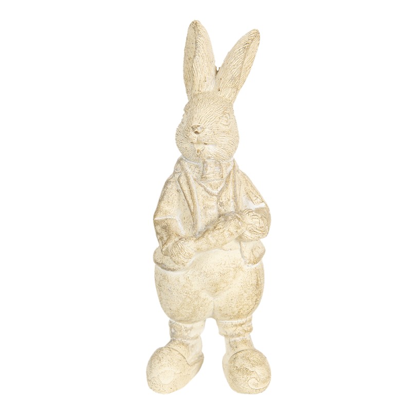 Clayre & Eef Figurine Lapin 13 cm Blanc Polyrésine
