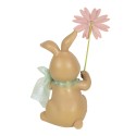 Clayre & Eef Statuetta Coniglio 9x9x17 cm Marrone Verde  Poliresina