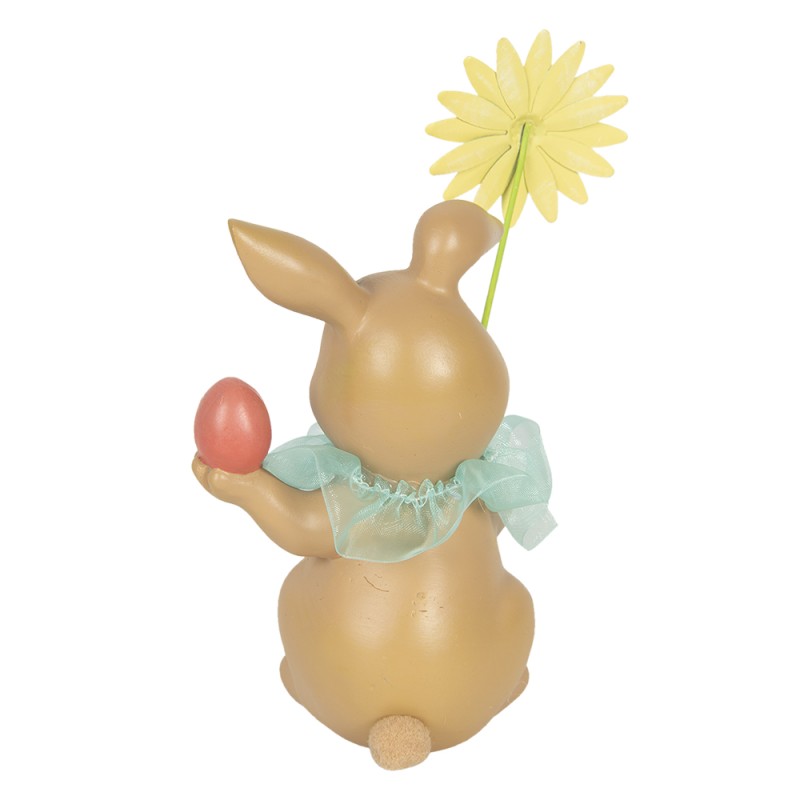 Clayre & Eef Figurine Lapin 11x9x15 cm Marron Blanc Polyrésine