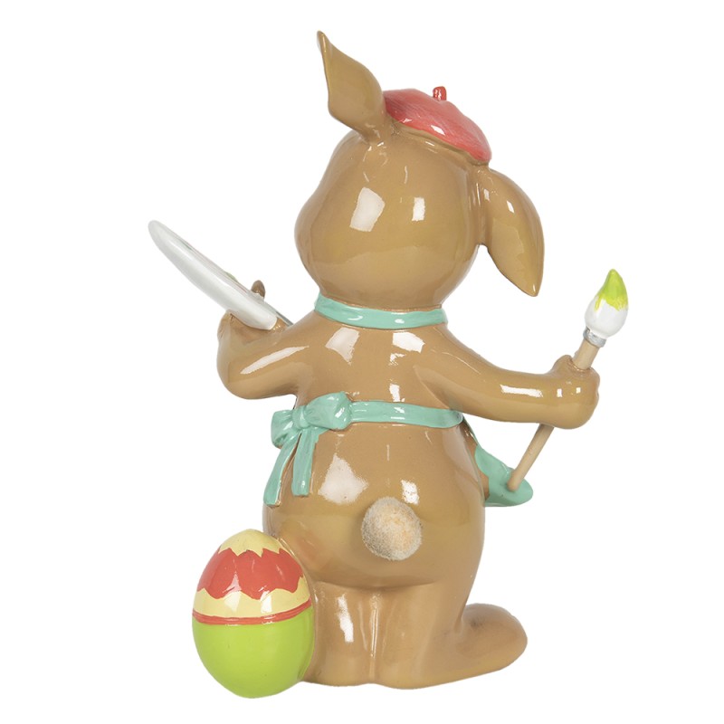Clayre & Eef Statuetta Coniglio 16x10x21 cm Marrone Blu  Poliresina