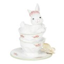 Clayre & Eef Figurine Lapin 12x12x15 cm Blanc Polyrésine