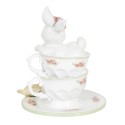 Clayre & Eef Figurine Rabbit 12x12x15 cm White Polyresin