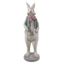Clayre & Eef Figurine Lapin 17x15x53 cm Blanc Vert Polyrésine