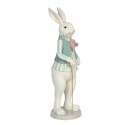 Clayre & Eef Figurine Lapin 17x15x53 cm Blanc Vert Polyrésine