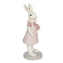 Clayre & Eef Statuetta Coniglio 9x8x20 cm Bianco Rosa  Poliresina