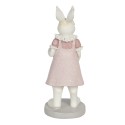 Clayre & Eef Statuetta Coniglio 9x8x20 cm Bianco Rosa  Poliresina