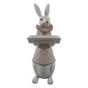 Clayre & Eef Statuetta Coniglio 15x13x37 cm Bianco Rosa  Poliresina
