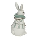 Clayre & Eef Figurine Lapin 17x14x33 cm Blanc Vert Polyrésine