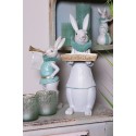 Clayre & Eef Figurine Lapin 15x13x37 cm Blanc Polyrésine