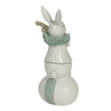 Clayre & Eef Figurine Rabbit 8x7x17 cm White Blue Polyresin