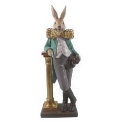 Clayre & Eef Figurine Rabbit 15x9x45 cm Brown Grey Polyresin