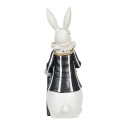 Clayre & Eef Figurine Rabbit 11x10x27 cm White Blue Polyresin