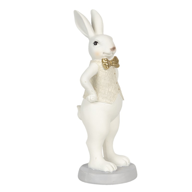 Clayre & Eef Figurine Lapin 9x8x20 cm Blanc Polyrésine