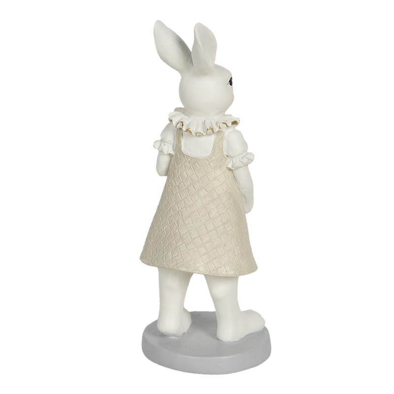 Clayre & Eef Figurine Rabbit 9x8x20 cm White Polyresin