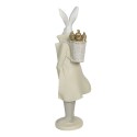 Clayre & Eef Figurine Lapin 11x10x37 cm Blanc Jaune Polyrésine