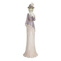 Clayre & Eef Figur Frosch 7x7x32 cm Beige Violett Polyresin