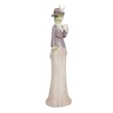 Clayre & Eef Figur Frosch 7x7x32 cm Beige Violett Polyresin