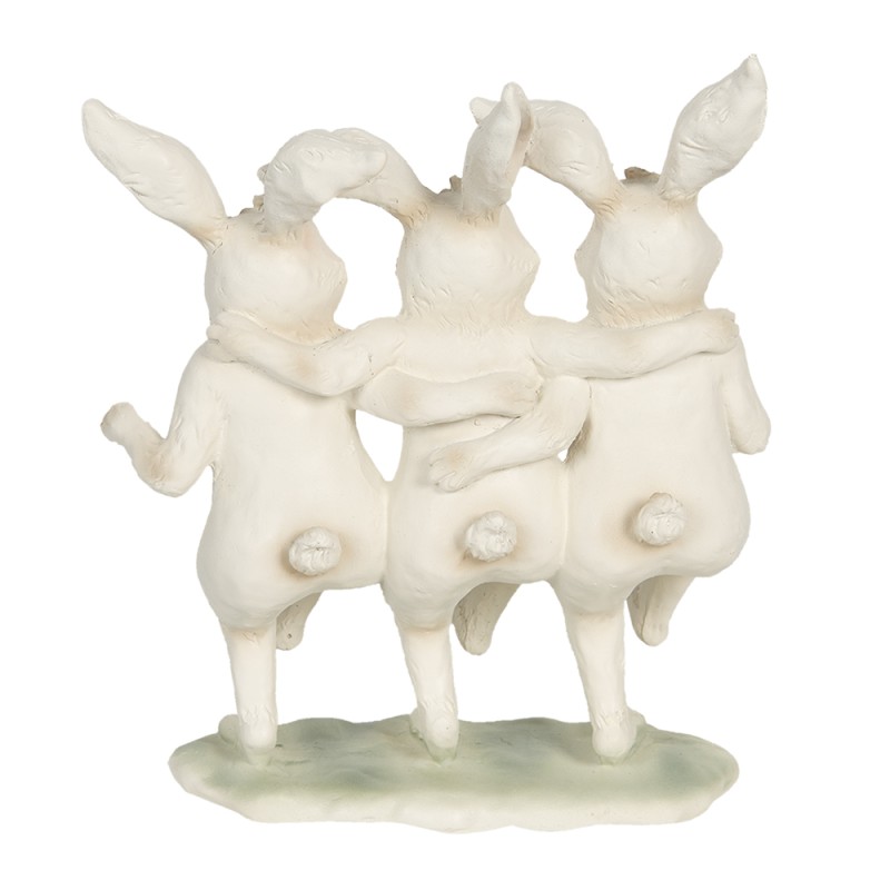 Clayre & Eef Figurine Lapin 16x9x19 cm Blanc Polyrésine Rectangle