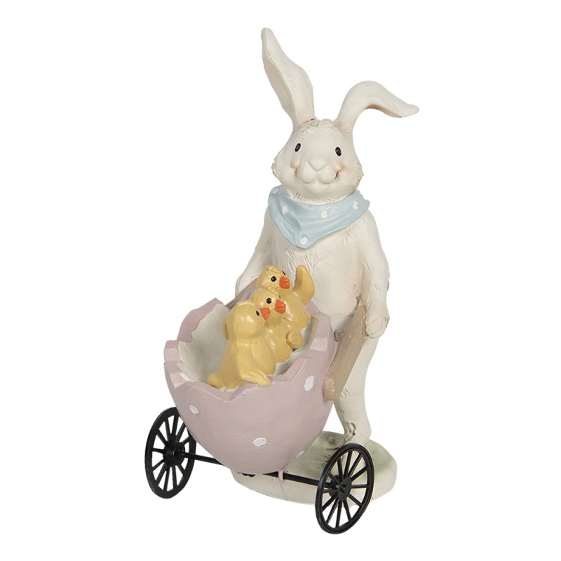 Clayre & Eef Figur Kaninchen 11x6x15 cm Beige Polyresin