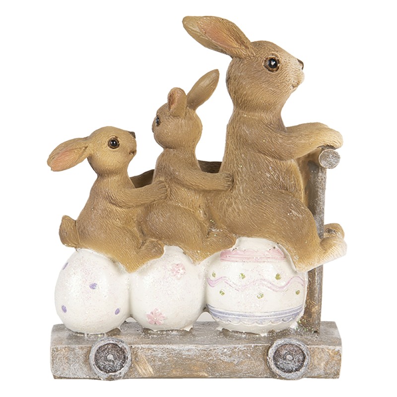 Clayre & Eef Figurine Rabbit 12 cm Brown Polyresin