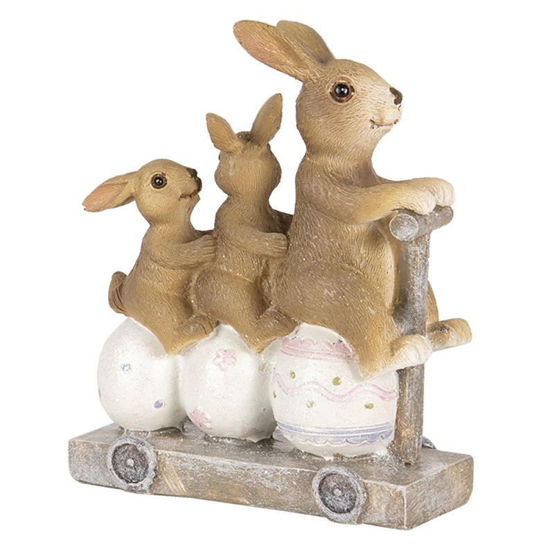Clayre & Eef Figurine Rabbit 12 cm Brown Polyresin